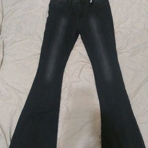 NWT Express flare leg black jeans boho style sz 6